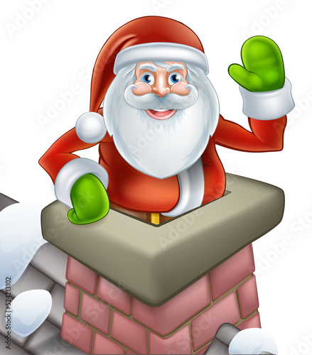 Santa christmas chimney scene