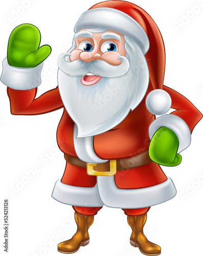 Cartoon Santa Waving