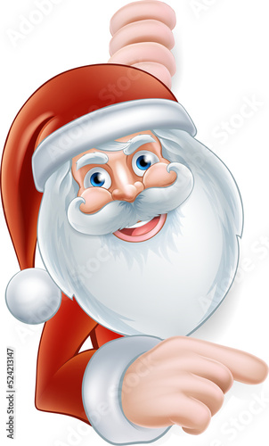 Cartoon Santa Pointing