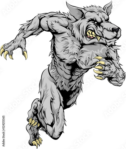 Werewolf wolf sports mascot...