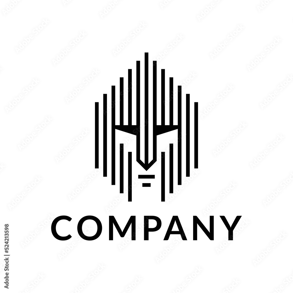 Modern warrior spartan gladiator logo design Modern warrior spartan gladiator logo design