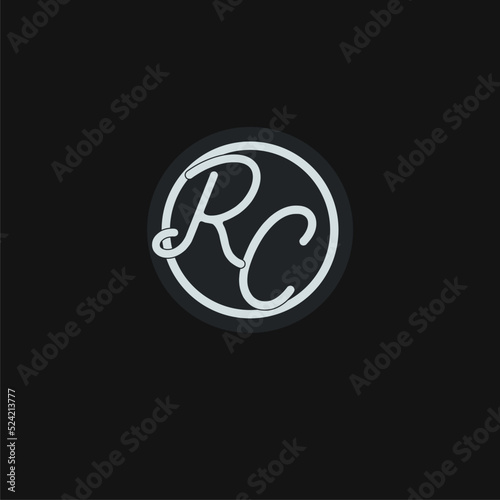 Initials RC logo monogram with simple circle line design inspiration