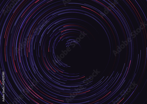 Data flow technology connection. Abstract radial vortex circular trail background. Vector background