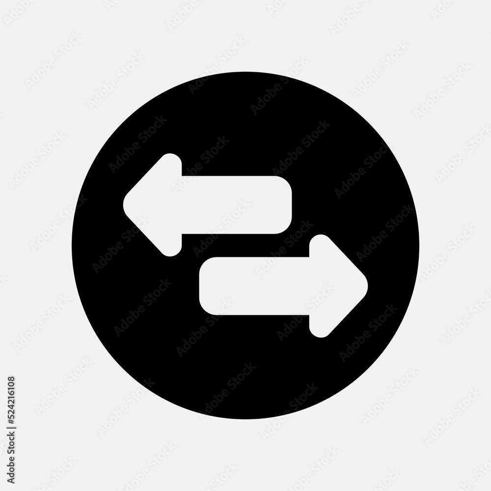 Exchange arrow icon in solid style, use for website mobile app presentation Exchange arrow icon in solid style, use for website mobile app presentation