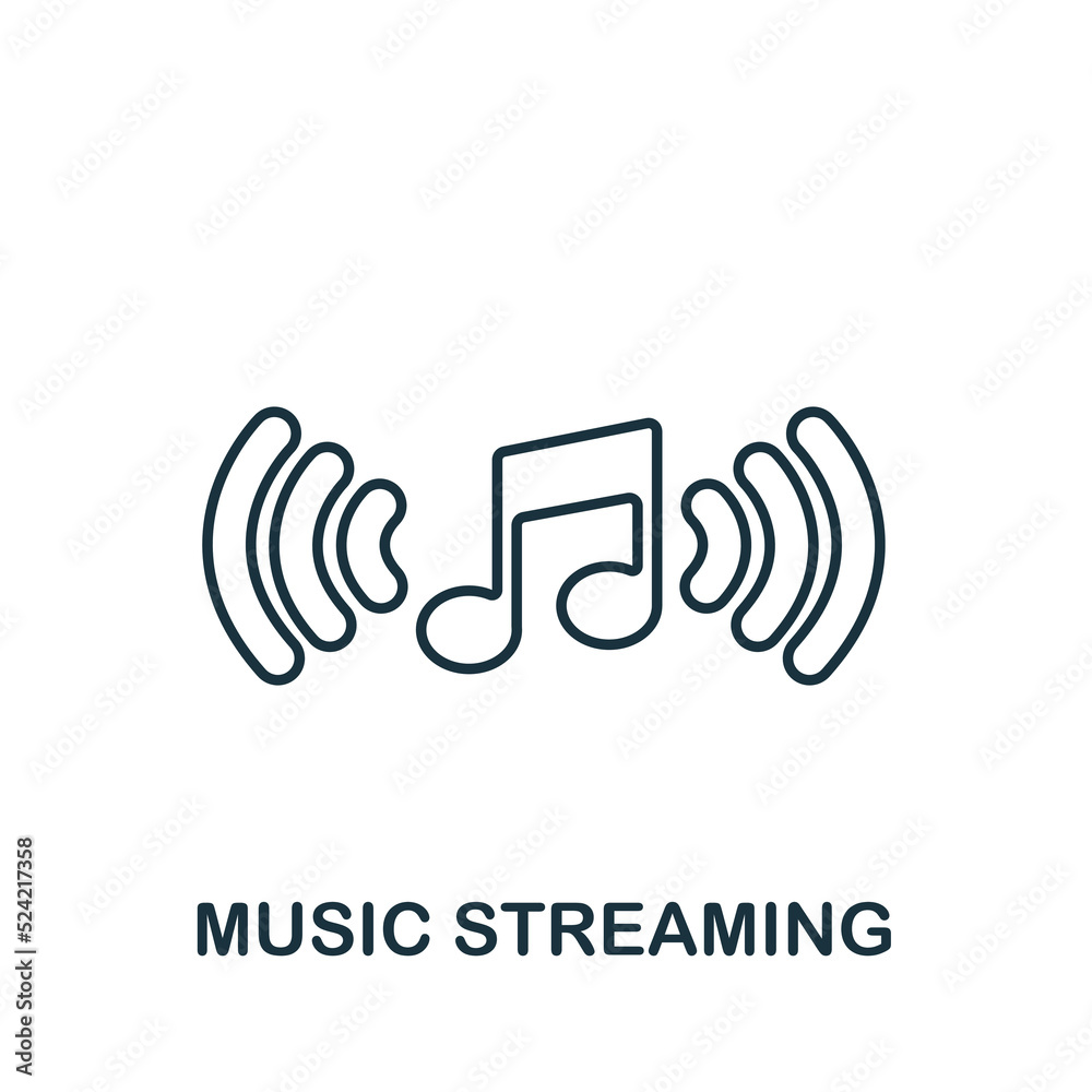 Music Streaming icon. Line simple icon for templates, web design and infographics Music Streaming icon. Line simple icon for templates, web design and infographics