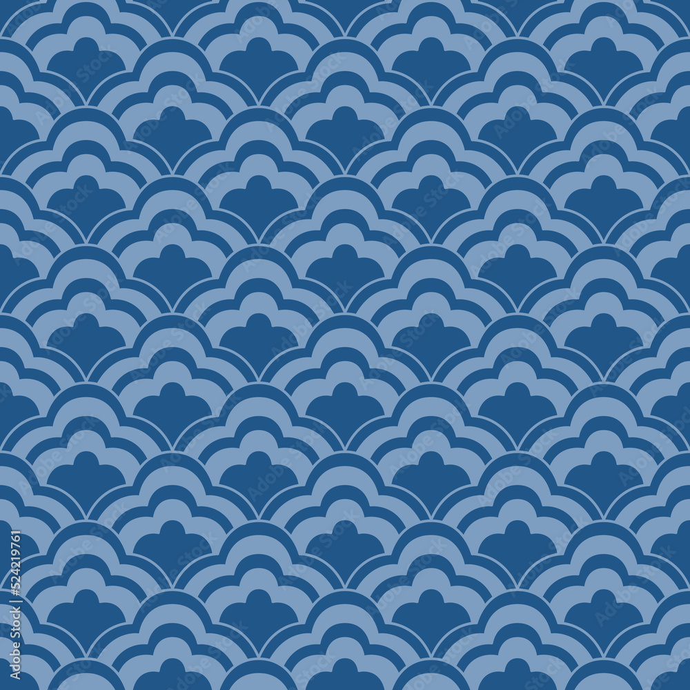 Japanese Cute Cloud Wave Vector Seamless Pattern Japanese Cute Cloud Wave Vector Seamless Pattern
