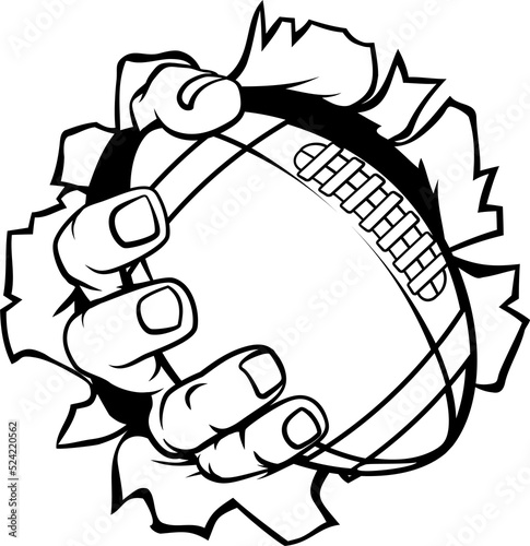 Football Ball Hand Tearing ...