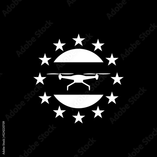 Drone Law Legal Concept Icon isolated on dark background