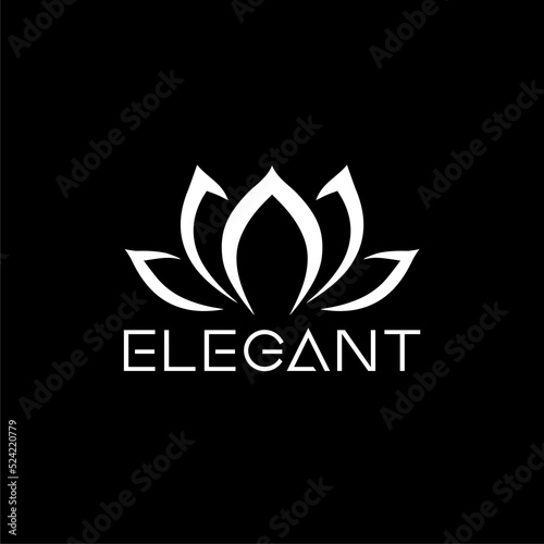 Lotus elegant logo isolated on dark background