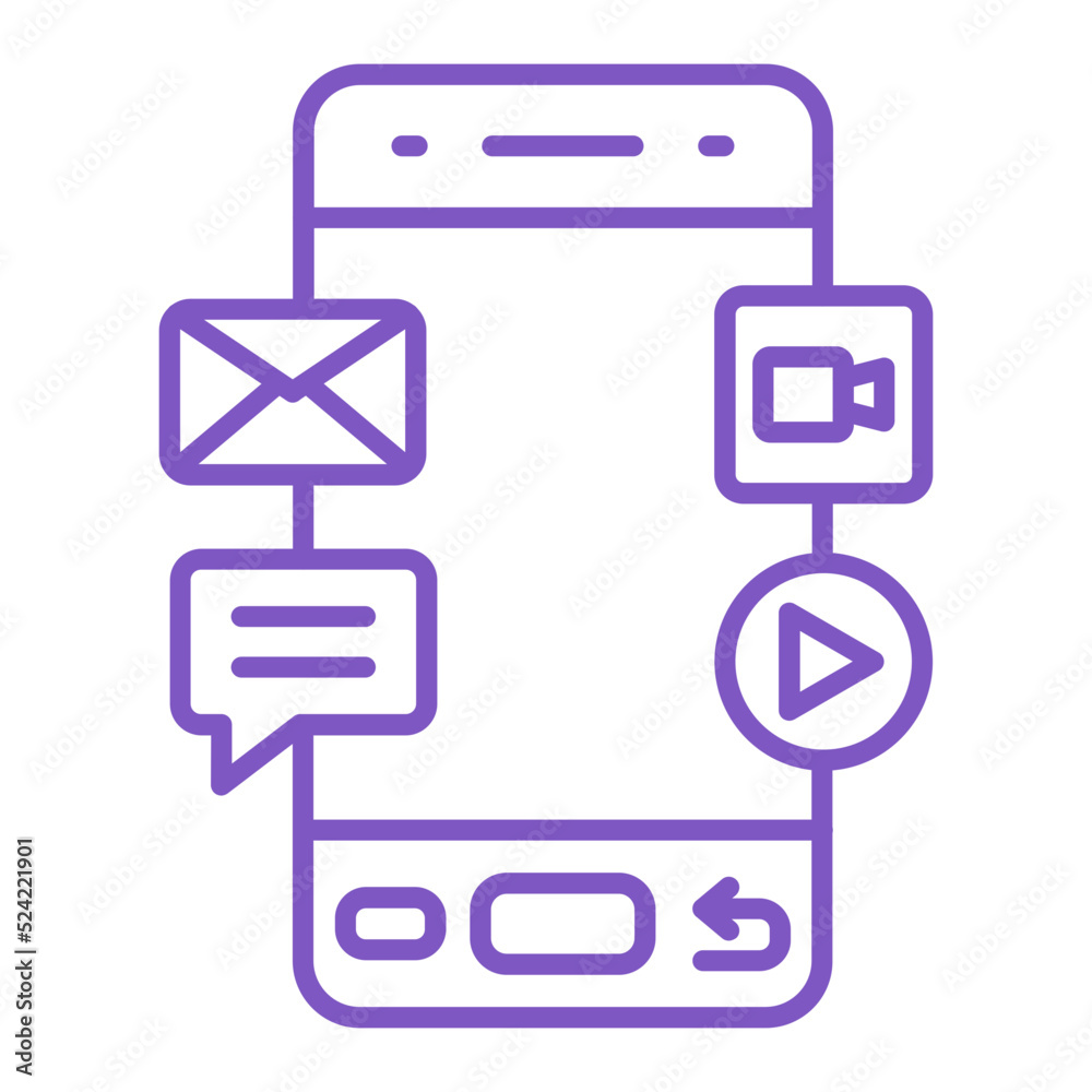 Social Media Multicolor Line Icon