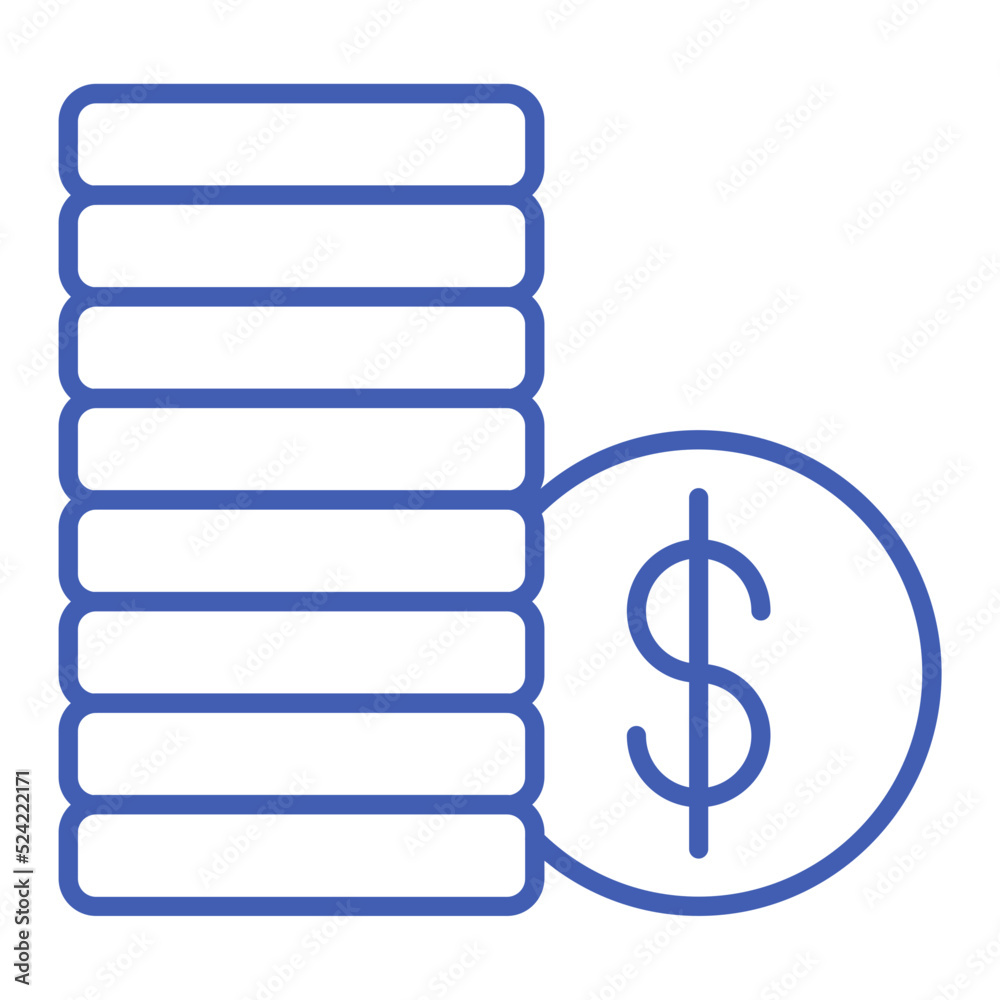 Coins Multicolor Line Icon Coins Multicolor Line Icon