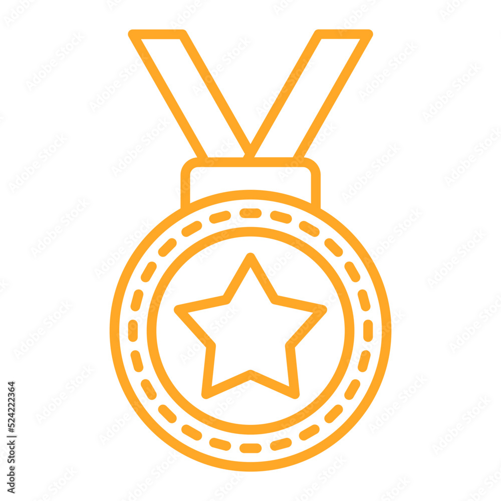 Medal Multicolor Line Icon Medal Multicolor Line Icon