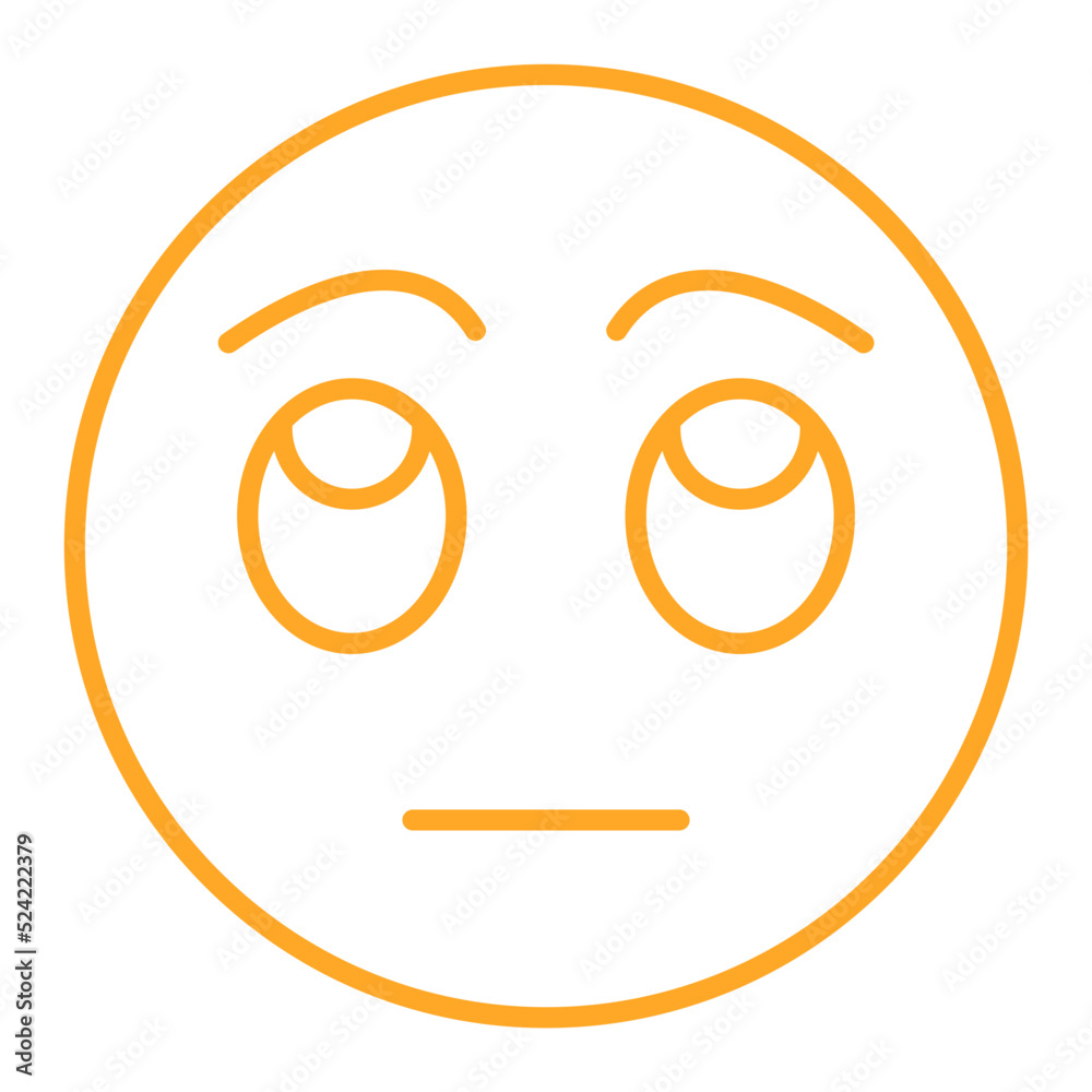Rolling Eyes Multicolor Line Icon Rolling Eyes Multicolor Line Icon