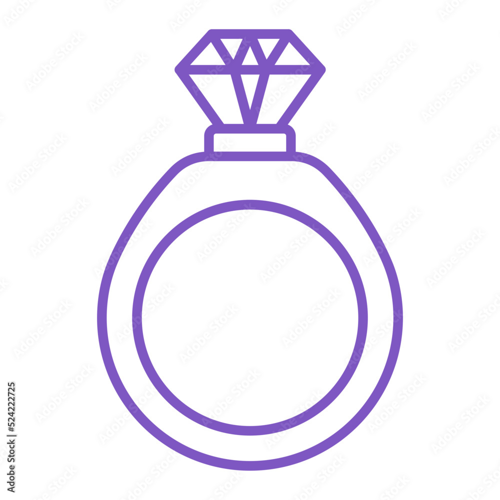 Wedding Ring Multicolor Line Icon Wedding Ring Multicolor Line Icon