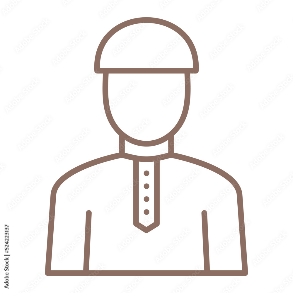 Muslim Multicolor Line Icon Muslim Multicolor Line Icon