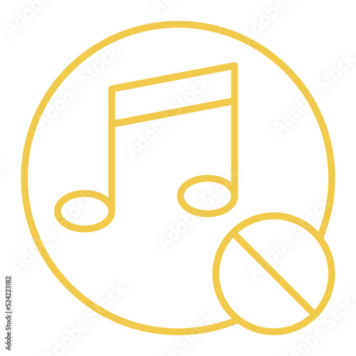 No Music Multicolor Line Icon