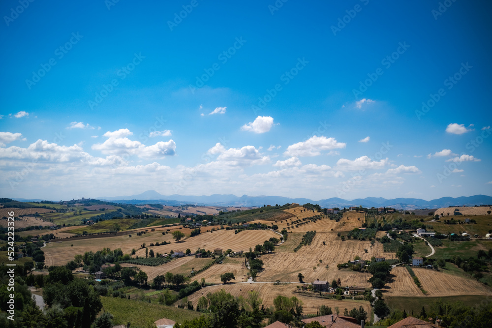 The beautiful countryside near Corinaldo. Marche region, Italy.
