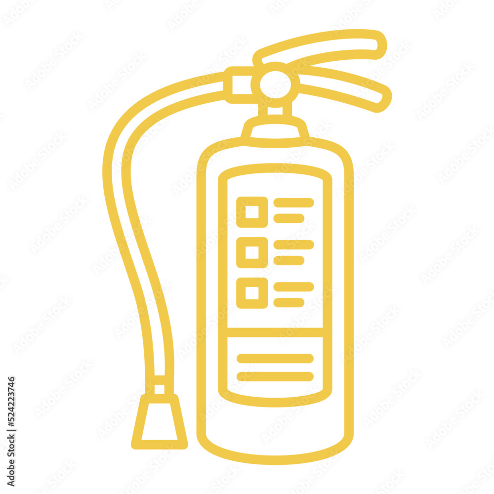 Fire Extinguisher Multicolor Line Icon Fire Extinguisher Multicolor Line Icon