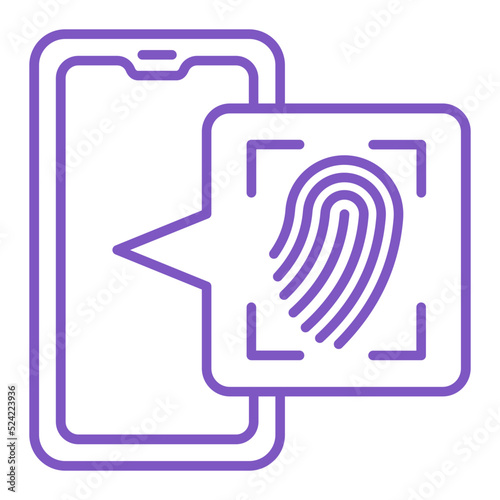 Fingerprint Scan Multicolor Line Icon