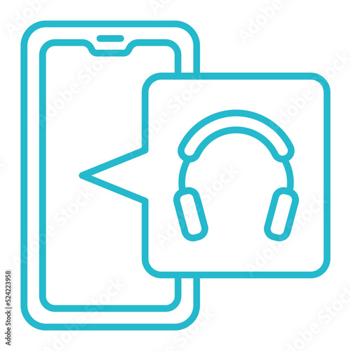 Headphones Multicolor Line Icon