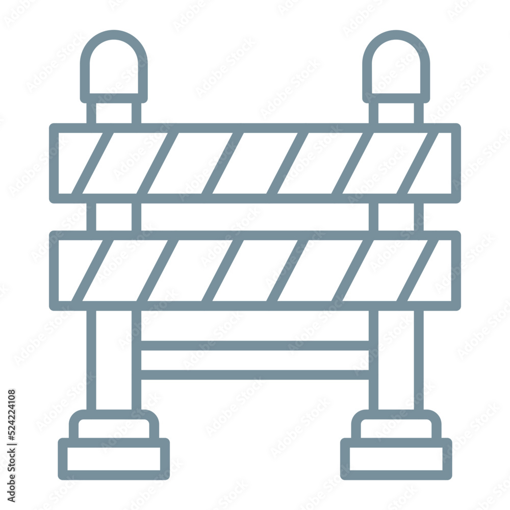 Road Barrier Multicolor Line Icon Road Barrier Multicolor Line Icon