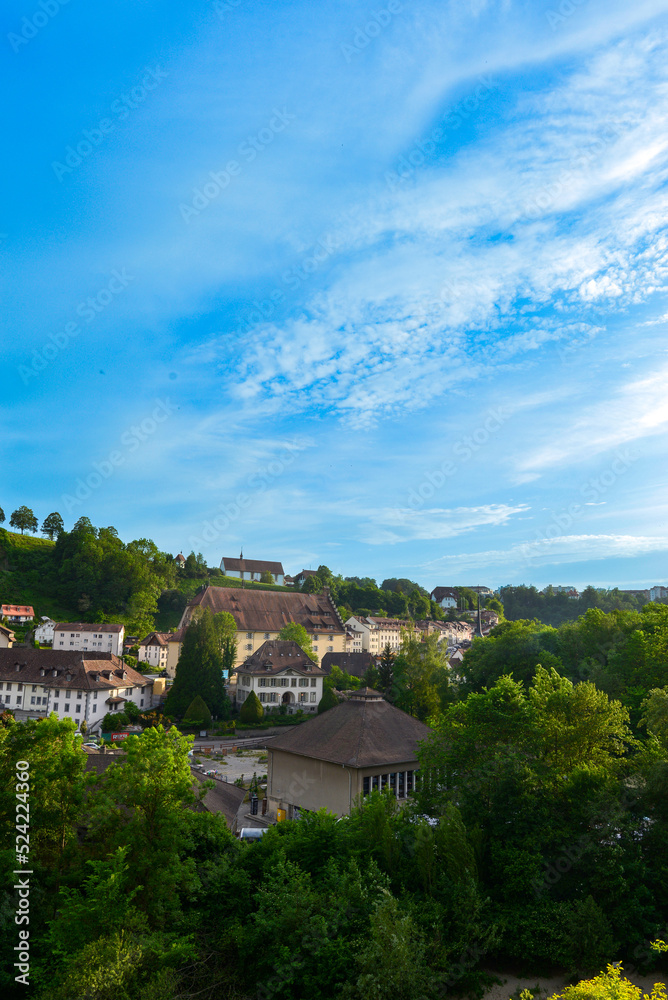 Saanetal bei Freiburg im Üechtland, Fribourg (Schweiz) Saanetal bei Freiburg im Üechtland, Fribourg (Schweiz)