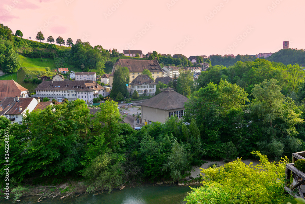Saanetal bei Freiburg im Üechtland, Fribourg (Schweiz)