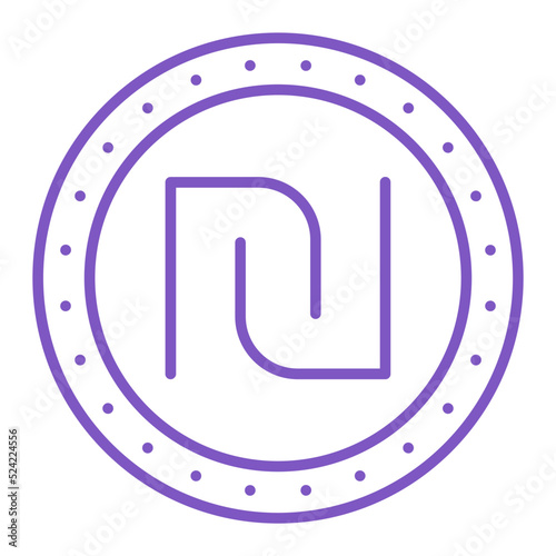 Shekel Multicolor Line Icon