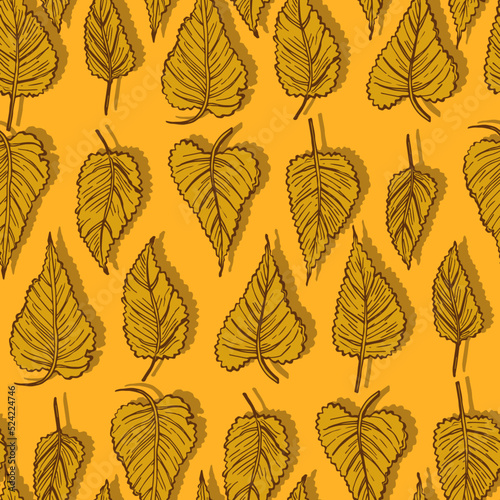 seasonal autumn fallen yellowed leaves vector seamless pattern for fabrics, prints, packaging and cards