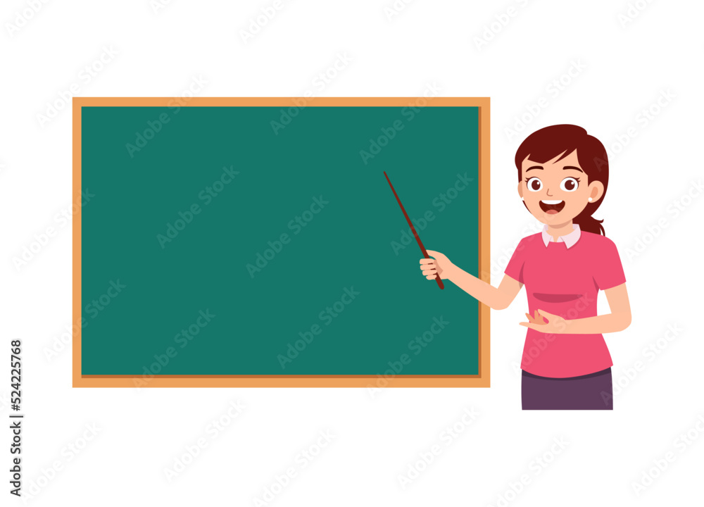 young teacher woman explain in front of class young teacher woman explain in front of class
