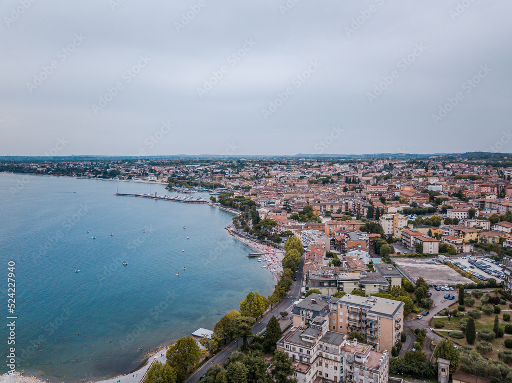 Italy, August 2022: panoramic view of Desenzano del Garda in the province of Brescia Lombardy