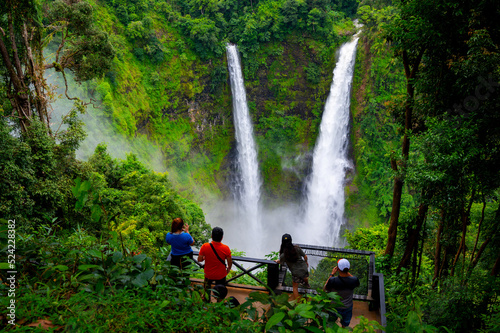 The Tad Fane waterfall,On the Bolaven Plateau in Laos, a few kilometers west of Paksong Town, in Champasak Province, within the Dong Houa Sao National Protected Area.Big waterfalls drops about 120 m. photo