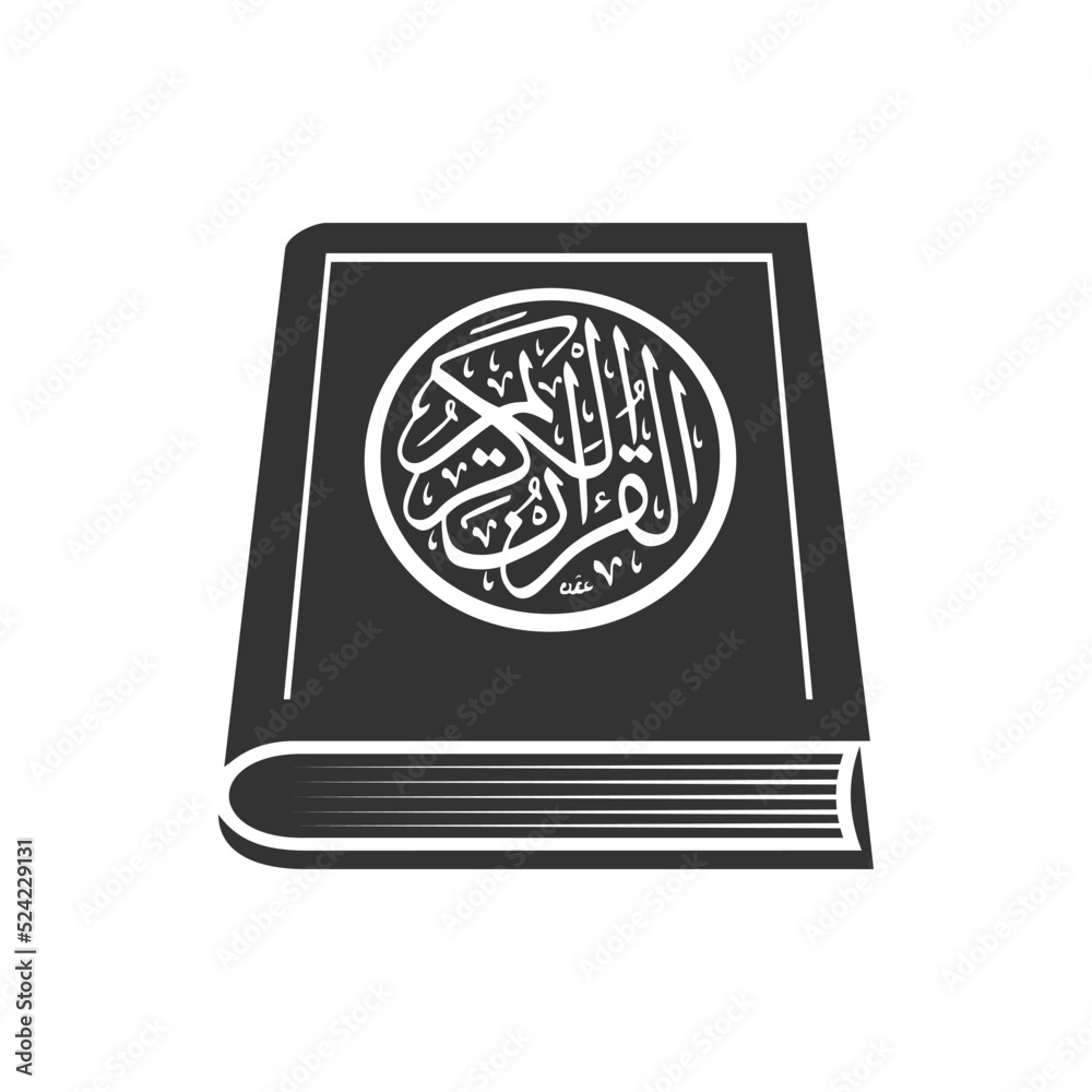Holy Quran isolated islamic book. Vector Koran with arabic calligraphy, muslim text Holy Quran isolated islamic book. Vector Koran with arabic calligraphy, muslim text