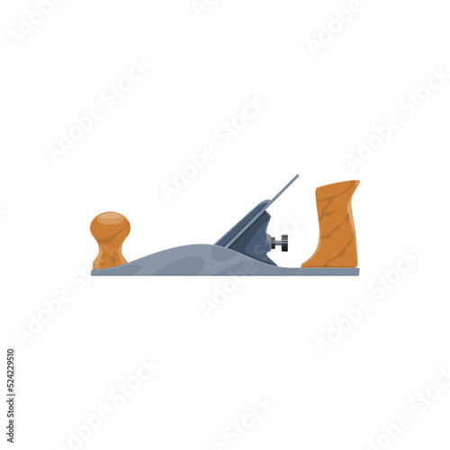 Plane tool, carpentry and woodwork instrument, vector flat icon. Wood work carpenter and handyman plane tool, handicraft and woodcraft joiner equipment