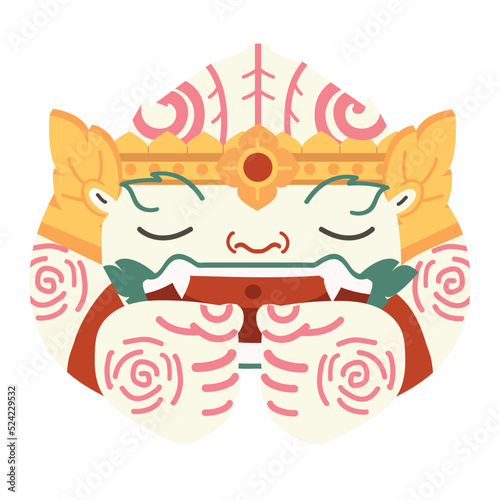 Head Hanuman sleepingThai character
