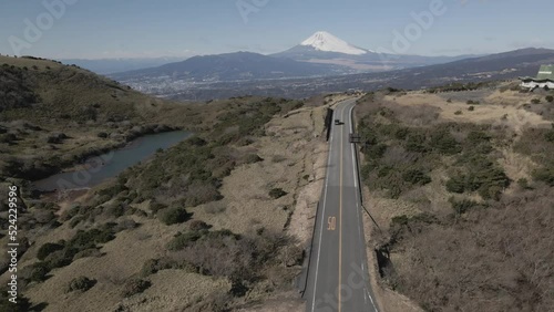 冬の富士山をドローンで撮影