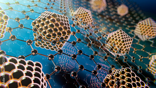 Graphene containing nanoparticles, illustration photo