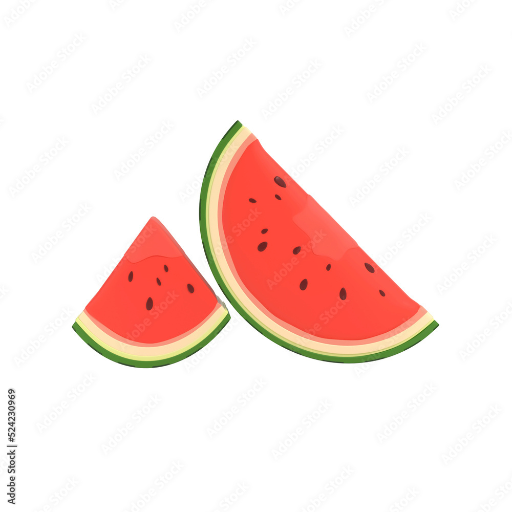 Watermelon Icon Isolated 3d Render Illustration Watermelon Icon Isolated 3d Render Illustration
