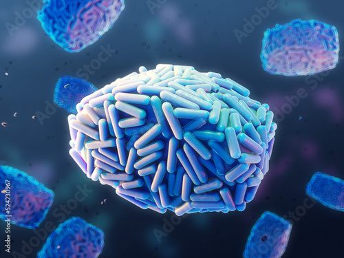 Monkeypox virus floating, illustration photo