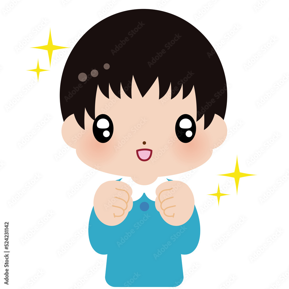 キラキラ　笑顔　男の子　素材
