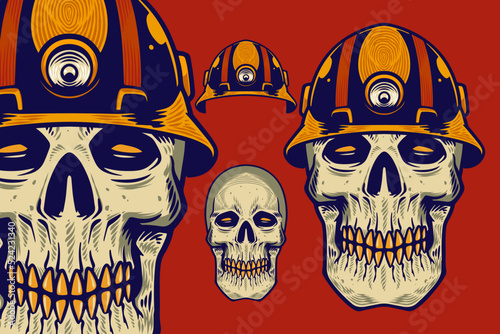 skull head wear helmet vect...