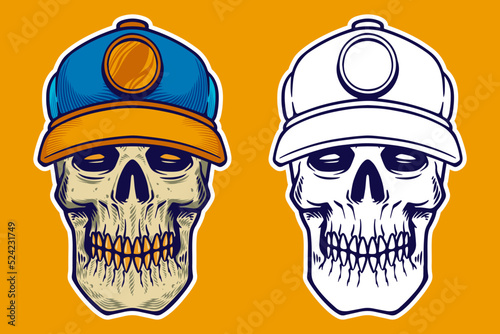 skull head wear hat card po...