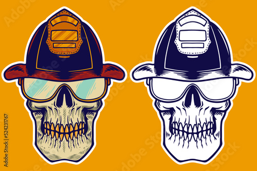 skull head wear helmet vect...