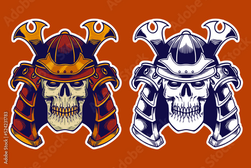 skull head wear samurai hel...