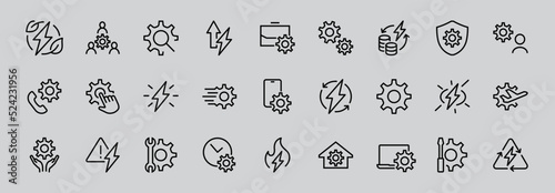 A simple set of settings and options related to Vector Line Icons. Contains icons such as set time, business, phone, and more. Editable Stroke.. 480x480