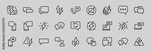Fotografía Simple set of message line vector line icons