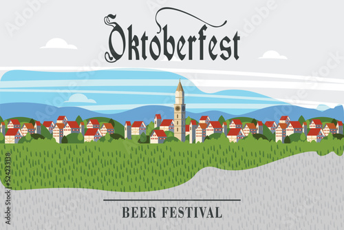 Oktoberfest, an annual beer festival. Vector illustration_02.eps