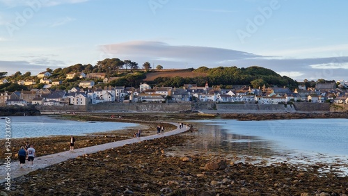 View from Marazion castle toward the village, Cornwall