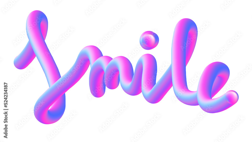 Fototapeta premium Liquid or Fluid Gradient colorful lettering Smile 
