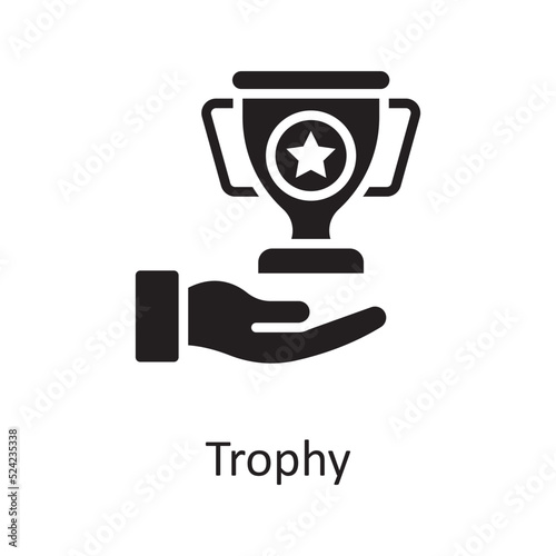 Trophy vector solid Icon Design illustration. Sports And Awards Symbol on White background EPS 10 File